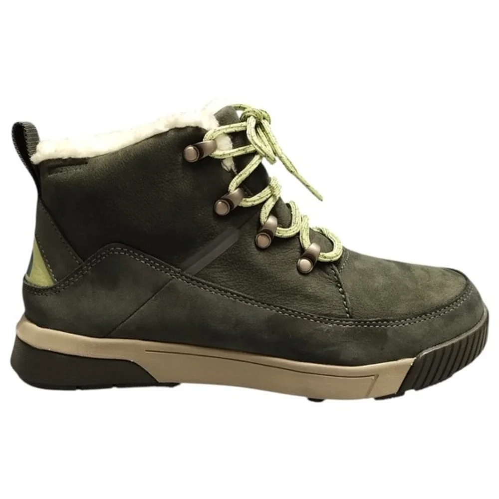 The North Face Sierra Mid Calf Waterproof Boots‎ Women US 7.5 Gray Green Lace Up